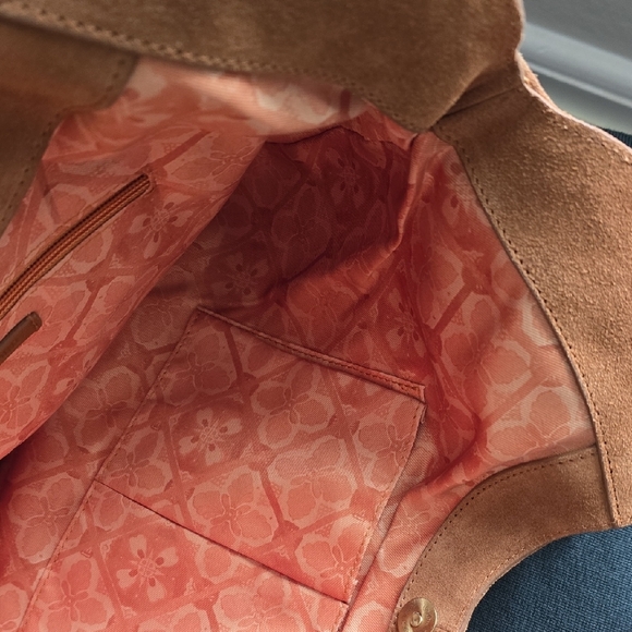 Lucky Brand Brown Suede Fringe Hobo Bag NWT - Picture 3 of 13